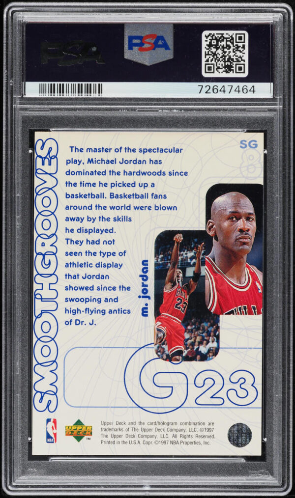 1996-97 Upper Deck Smooth Grooves Michael Jordan #SG8 PSA 10 Gem Mint - Image 2