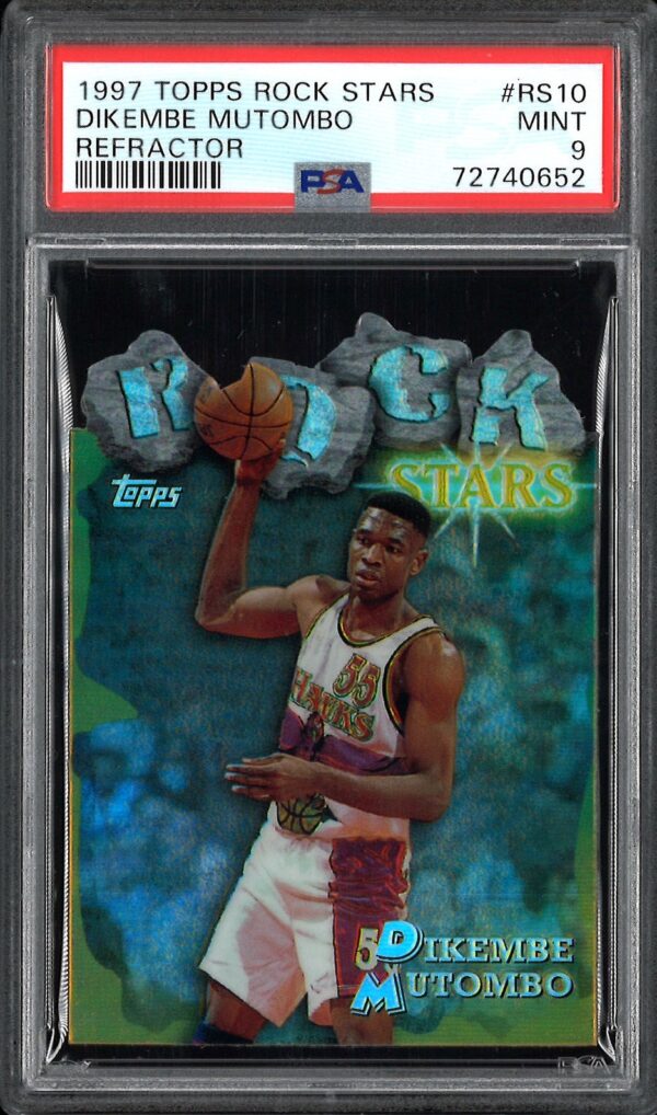 1997-98 Topps Rock Stars Refractor Dikembe Mutombo #RS10 PSA 9 Mint