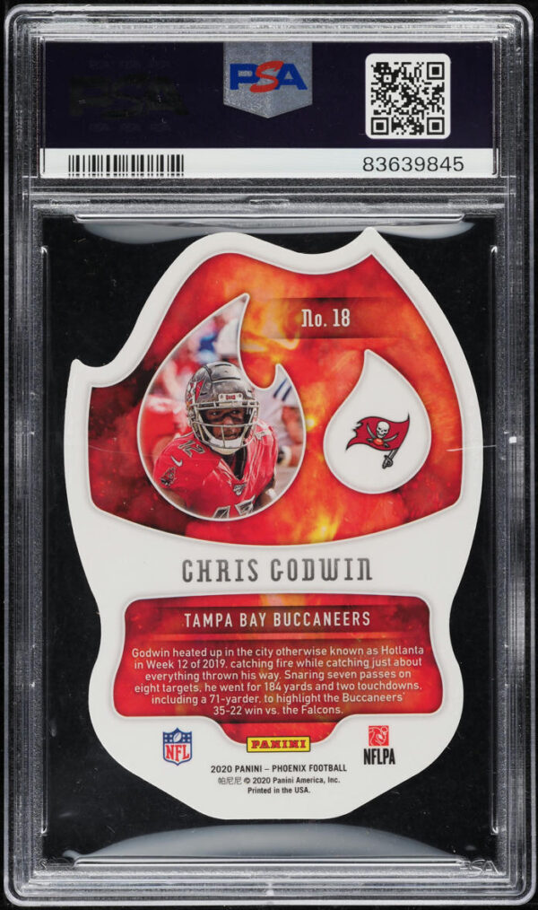 2020 PANINI PHOENIX EN FUEGO CHRIS GODWIN #18 PSA 10 GEM MINT - Image 2