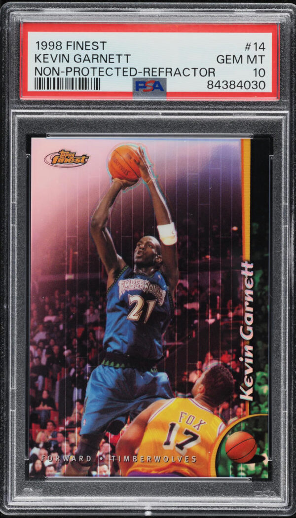 1998-99 FINEST NON-PROTECTED REFRACTOR KEVIN GARNETT #14 PSA 10 GEM MINT