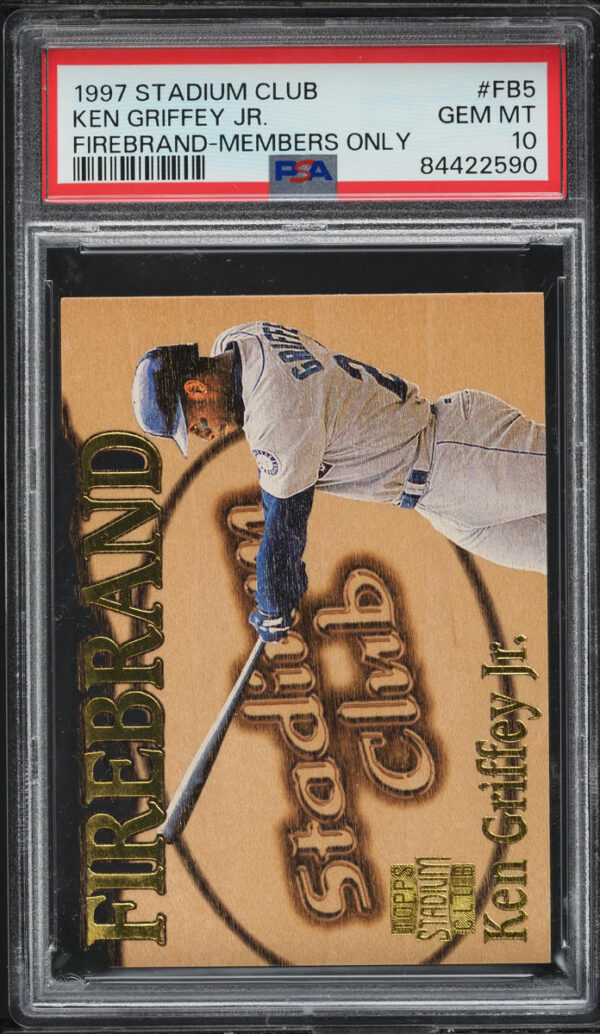 1997 STADIUM CLUB FIREBRAND MEMBERS ONLY KEN GRIFFEY JR #FB5 PSA 10 GEM MINT