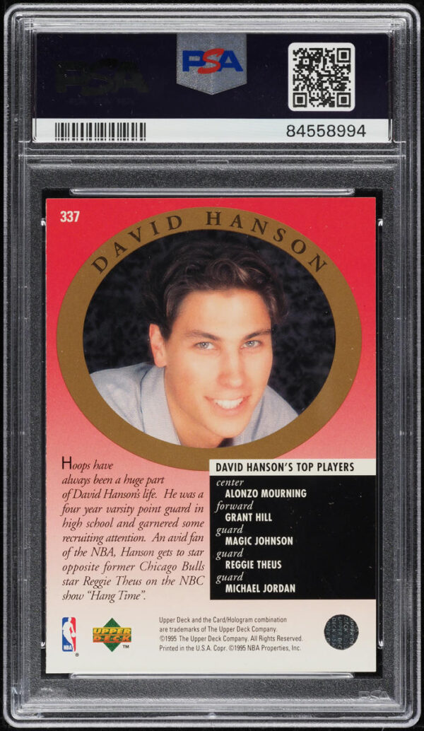 1995-96 UPPER DECK ELECTRIC COURT MICHAEL JORDAN #337 PSA 10 GEM MINT - Image 2