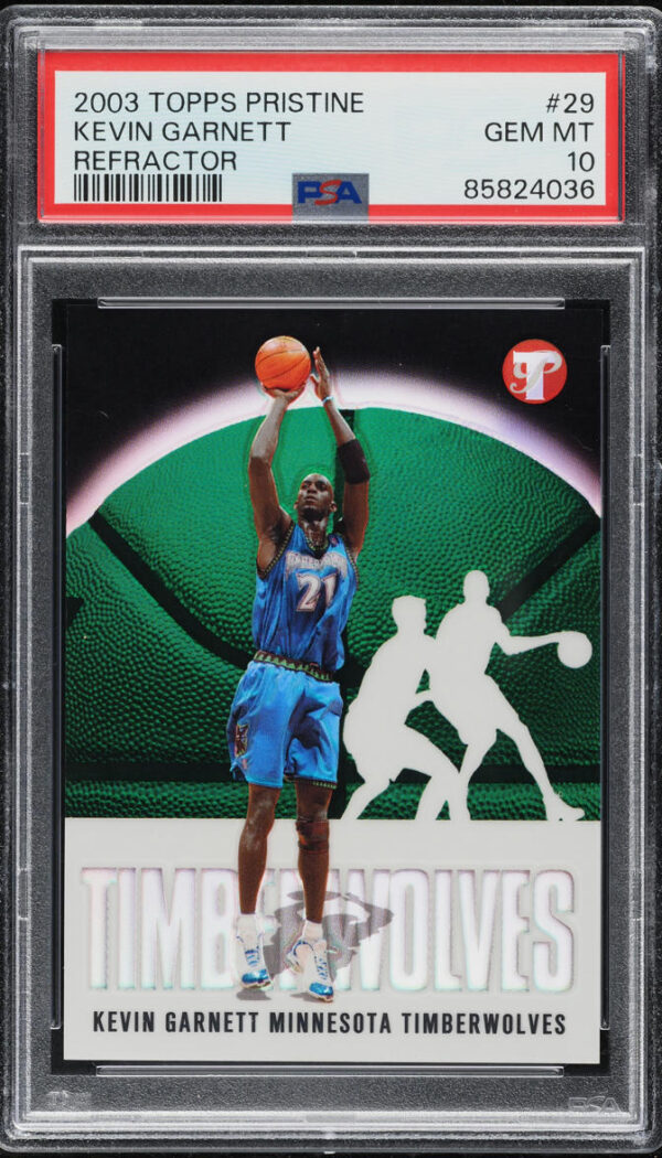 2003-04 TOPPS PRISTINE REFRACTOR KEVIN GARNETT /149 #29 PSA 10 GEM MINT