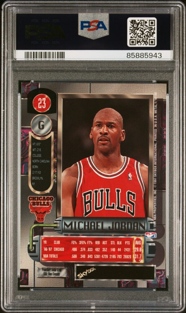 1997-98 Metal Universe Michael Jordan #23 PSA 9 Mint - Image 2