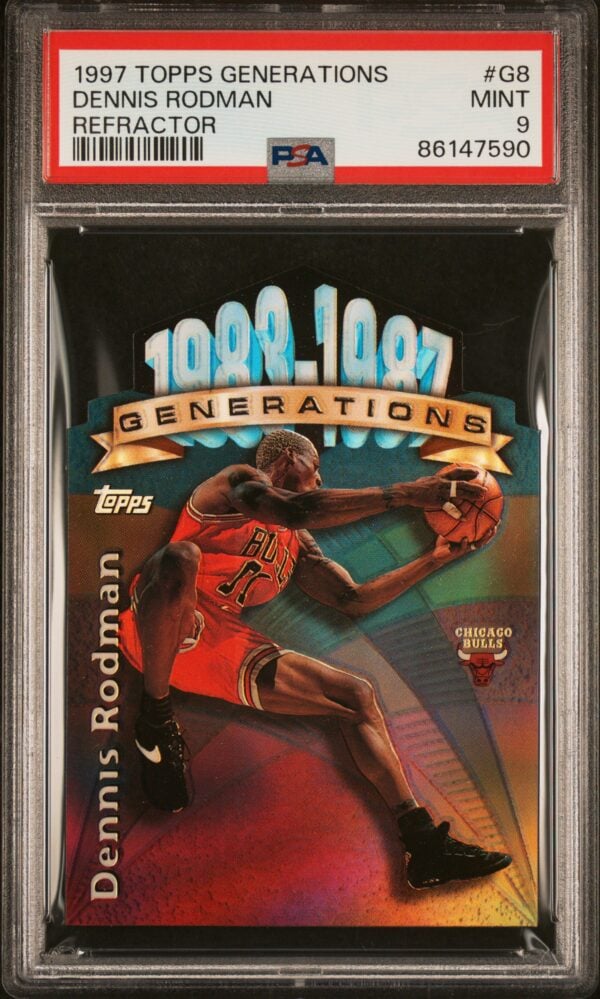 1997-98 TOPPS GENERATIONS REFRACTOR DENNIS RODMAN #G8 PSA 9 MINT