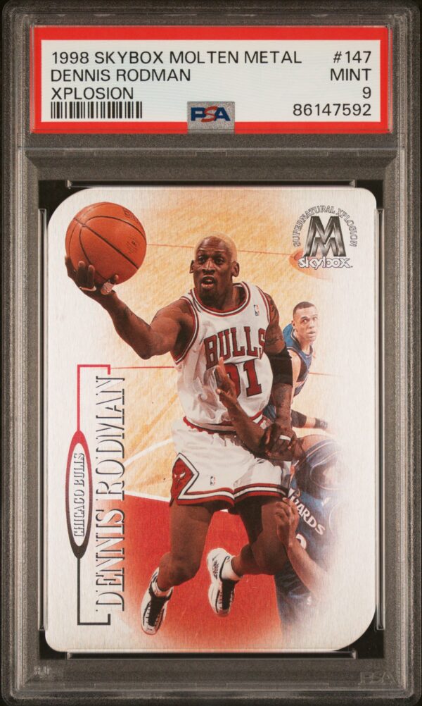 1998-99 SKYBOX MOLTEN METAL XPLOSION DENNIS RODMAN #147 PSA 9 MINT