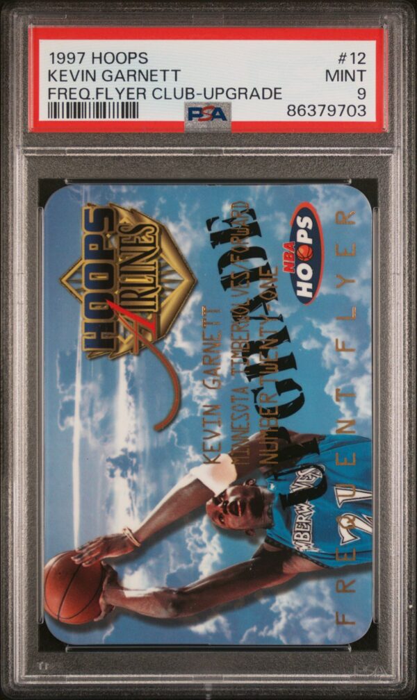 1997-98 HOOPS FREQUENT FLYER UPGRADE KEVIN GARNETT #12 PSA 9 MINT
