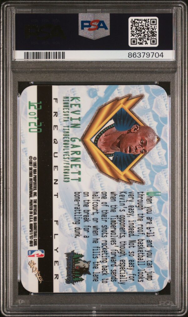 1997-98 HOOPS FREQUENT FLYER UPGRADE KEVIN GARNETT #12 PSA 9 MINT - Image 2
