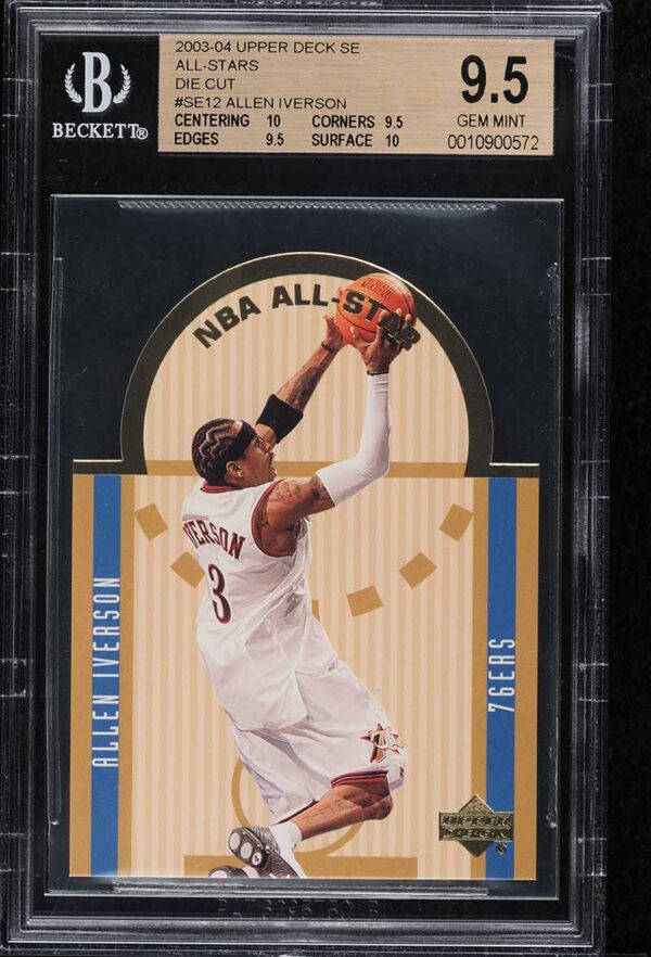 2003-04 UPPER DECK SE ALL-STARS DIE-CUT ALLEN IVERSON #SE12 BGS 9.5 GEM MINT