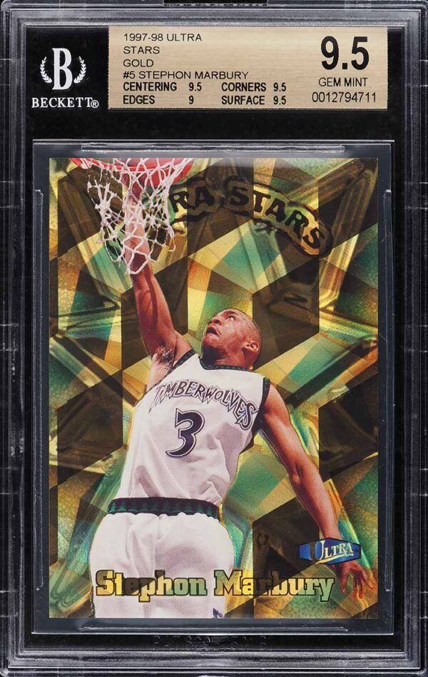 1997-98 ULTRA STARS GOLD STEPHON MARBURY #5 BGS 9.5 GEM MINT