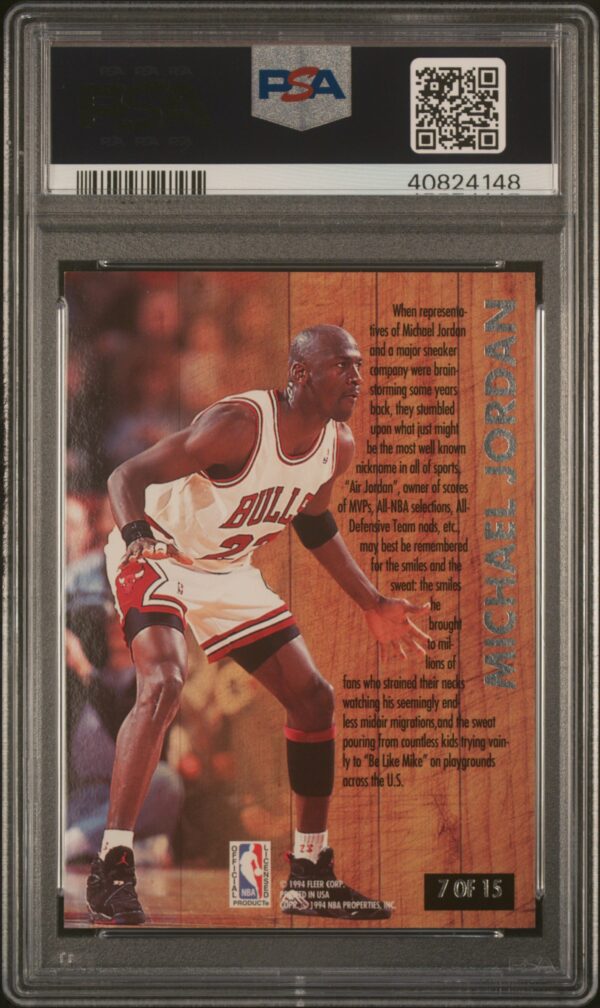 1993-94 ULTRA MICHAEL JORDAN FAMOUS NICKNAMES #7 PSA 10 GEM MINT - Image 2