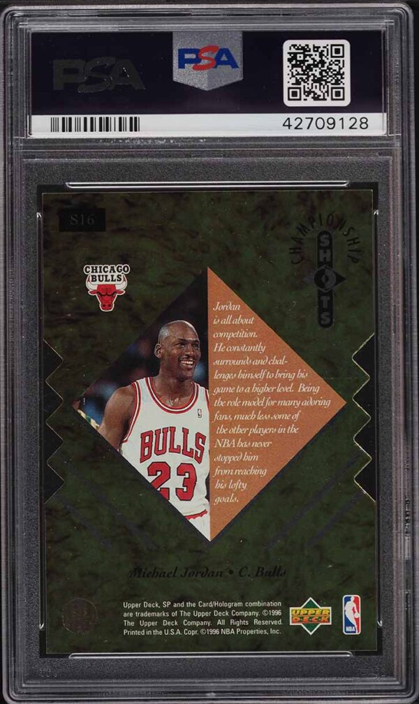 1995-96 SP CHAMPIONSHIP SHOTS MICHAEL JORDAN #S16 PSA 9 MINT - Image 2