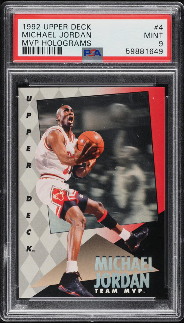 1992-93 UPPER DECK MVP HOLOGRAMS MICHAEL JORDAN #4 PSA 9 MINT
