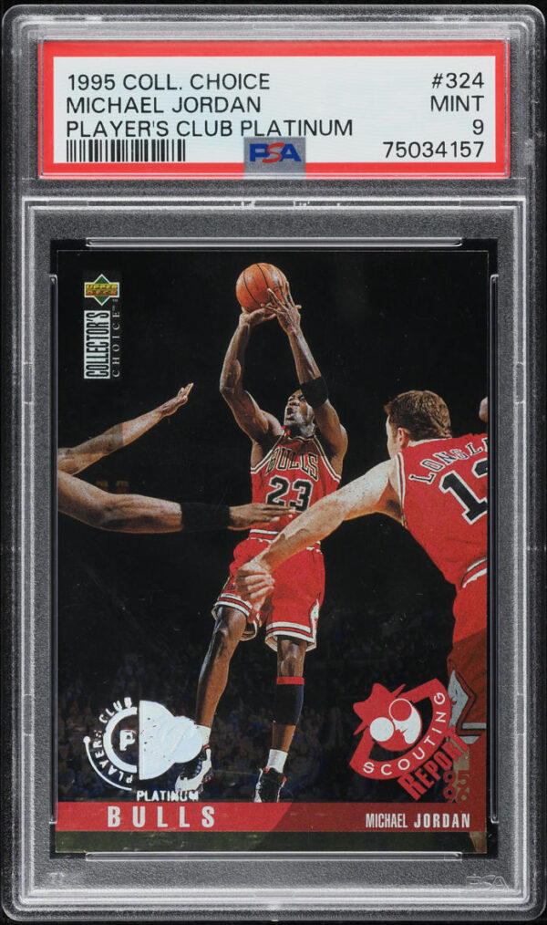 1995-96 COLLECTOR'S CHOICE PLAYER'S CLUB PLATINUM MICHAEL JORDAN #324 PSA 9 MINT