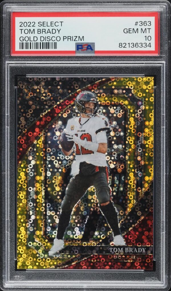 2022 SELECT SUITE LEVEL GOLD DISCO PRIZM TOM BRADY /10 #363 PSA 10 GEM MINT