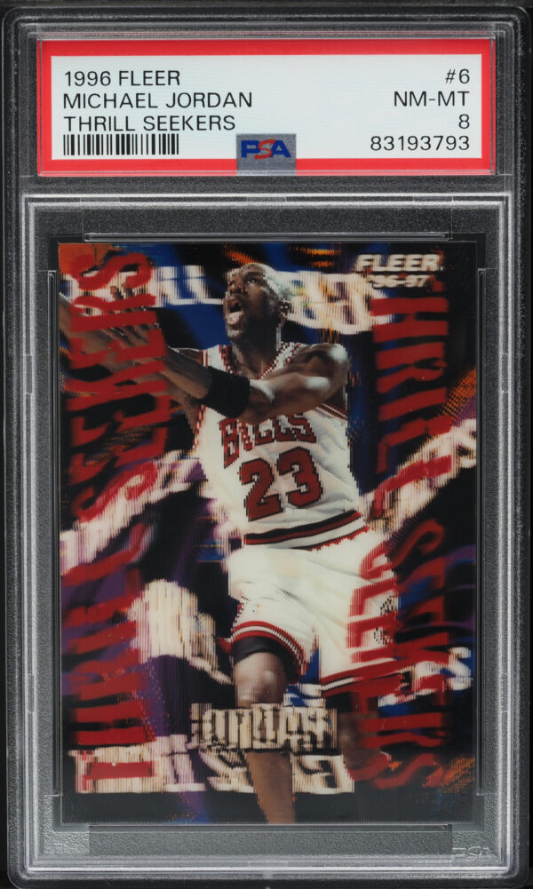 1996-97 FLEER THRILL SEEKERS MICHAEL JORDAN #6 PSA 8