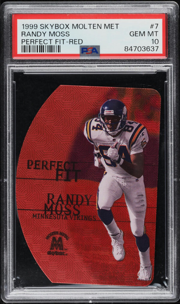 1999 SKYBOX MOLTEN METAL PERFECT FIT RED RANDY MOSS /25 #7 PSA 10 GEM MINT