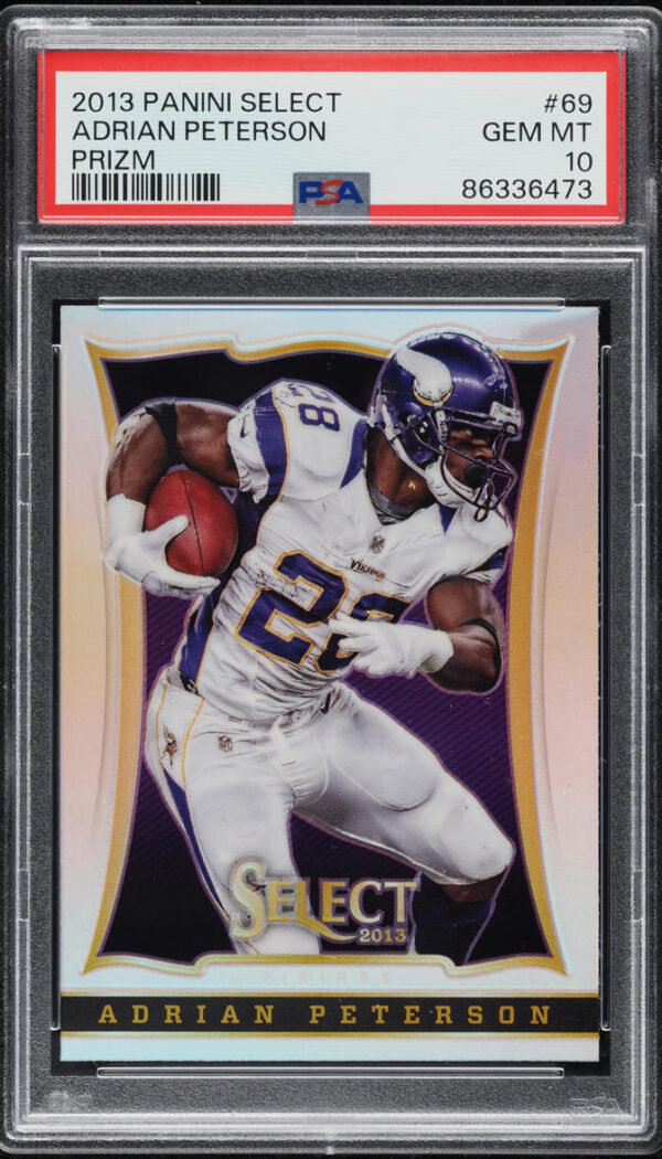 2013 SELECT SILVER PRIZM ADRIAN PETERSON #69 PSA 10 GEM MINT