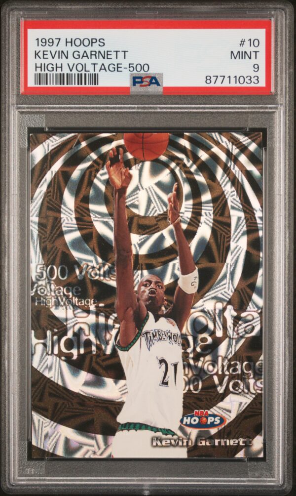 1997-98 Hoops High Voltage /500 Kevin Garnett #10 PSA 9 Mint