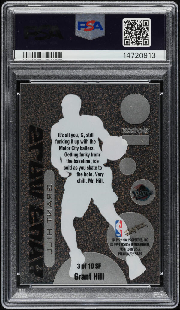 1998-99 SKYBOX PREMIUM SLAM FUNK GRANT HILL #3 PSA 10 GEM MINT - Image 2