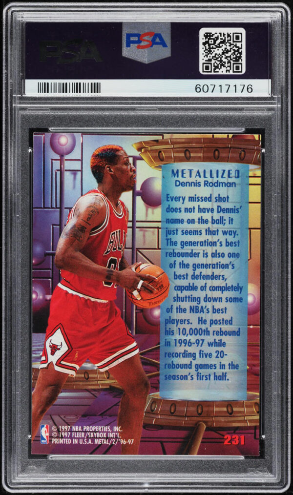 1996-97 METAL PRECIOUS METAL DENNIS RODMAN #231 PSA 9 MINT - Image 2