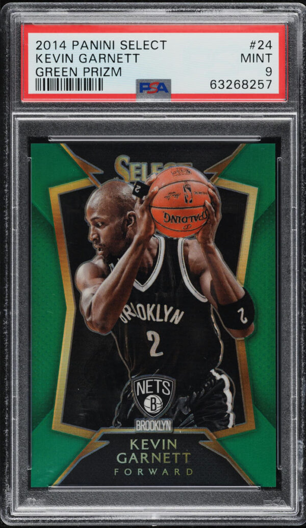 2014-15 SELECT GREEN PRIZM KEVIN GARNETT /5 #24 PSA 9 MINT