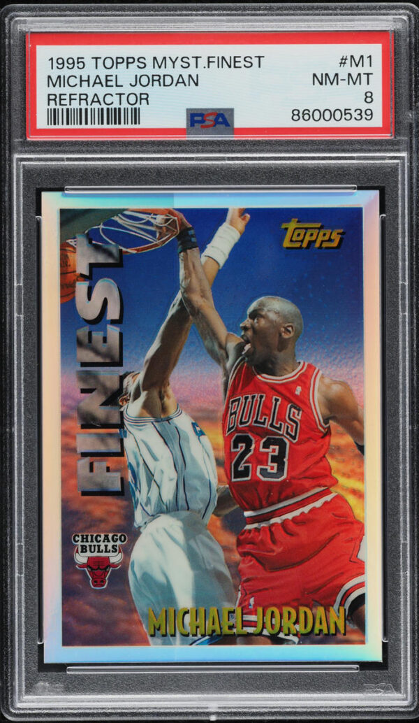 1995-96 FINEST MYSTERY REFRACTOR MICHAEL JORDAN #M1 PSA 8 NM-MT