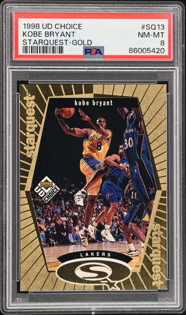 1998-99 UPPER DECK CHOICE STARQUEST GOLD KOBE BRYANT /100 #SQ13 PSA 8 NM-MT
