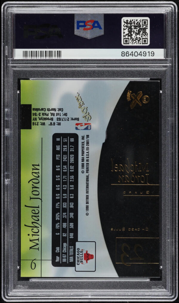 1997-98 SKYBOX E-X2001 MICHAEL JORDAN #9 PSA 9 MINT - Image 2