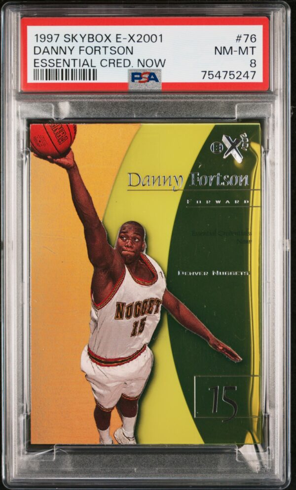 1997-98 SKYBOX E-X2001 ESSENTIAL CREDENTIALS NOW DANNY FORTSON #76 /76 PSA 8