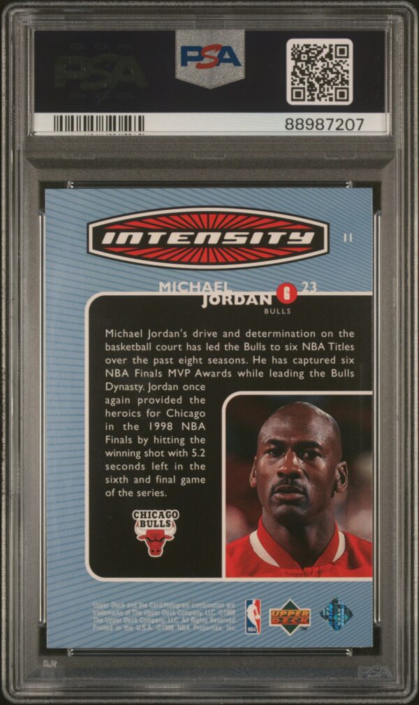 1998-99 UPPER DECK INTENSITY MICHAEL JORDAN #I1 PSA 10 GEM MINT - Image 2