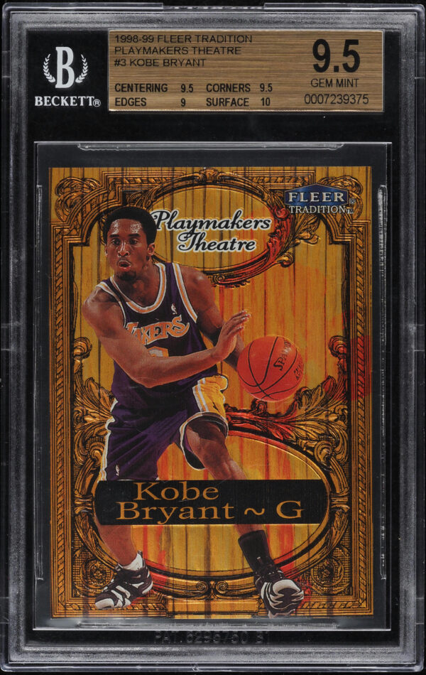1998-99 Fleer Tradition Playmakers Theatre Kobe Bryant /100 #3 BGS 9.5 Gem Mint
