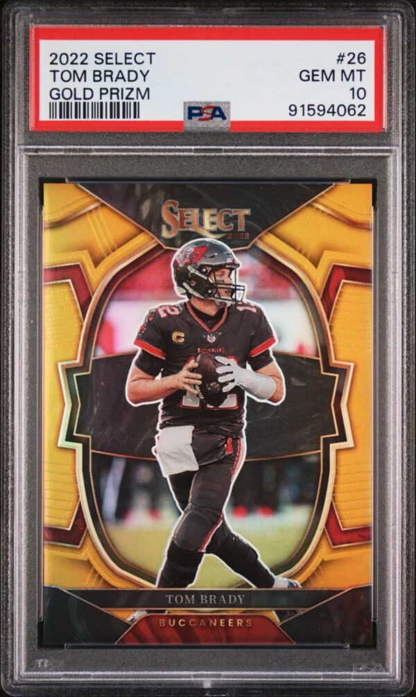 2022 PANINI SELECT TOM BRADY GOLD PRIZM #26 PSA 10 GEM MINT