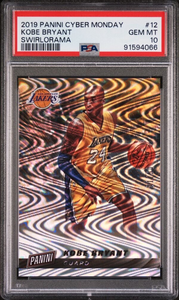 2019-20 PANINI CYBER MONDAY KOBE BRYANT SWIRLORAMA #12 (#21/50) PSA 10 GEM MINT