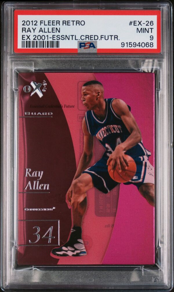 2012-13 FLEER RETRO EX-2001 ESSENTIAL CREDENTIALS FUTURE RAY ALLEN /17 #EX-26 PSA 9 MINT