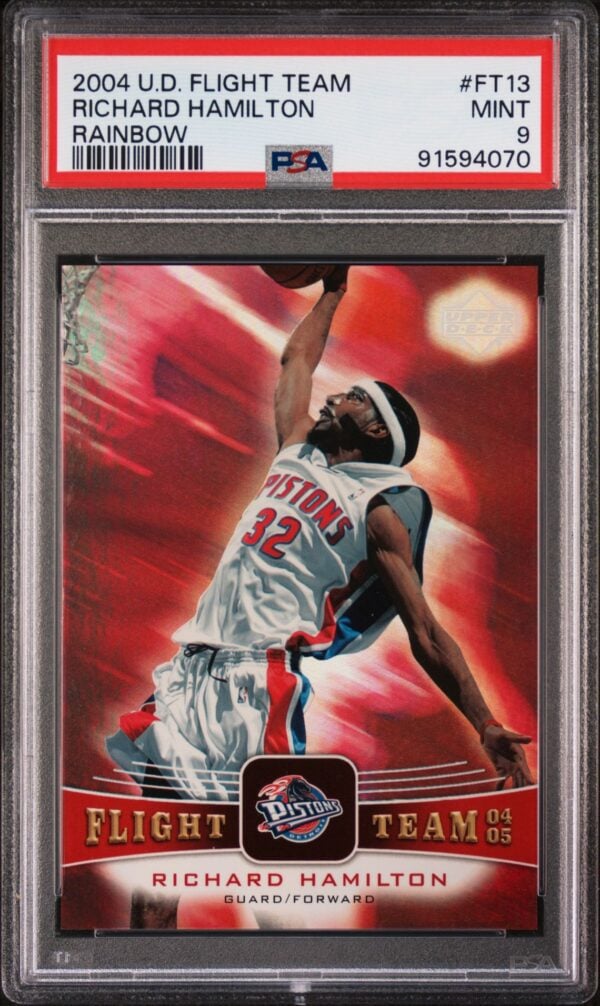 2004-05 UPPER DECK FLIGHT TEAM RAINBOW RICHARD HAMILTON #FT13 PSA 9 MINT