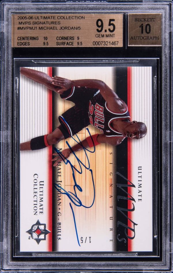 2005 Ultimate Collection MVPs Signatures /5 Michael Jordan #MVP-MJ1 BGS 9.5 Gem Mint