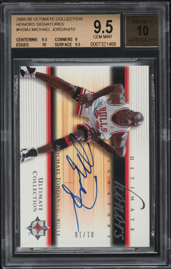 2005 Ultimate Collection Honors Signatures Michael Jordan AUTO /10 #HSMJ BGS 9.5 GEM MINT