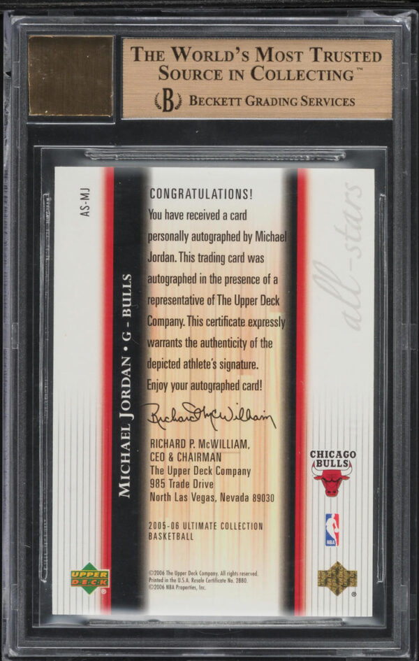 2005 Ultimate Collection All-Stars Michael Jordan AUTO /14 #ASMJ BGS 9.5 GEM MINT - Image 2