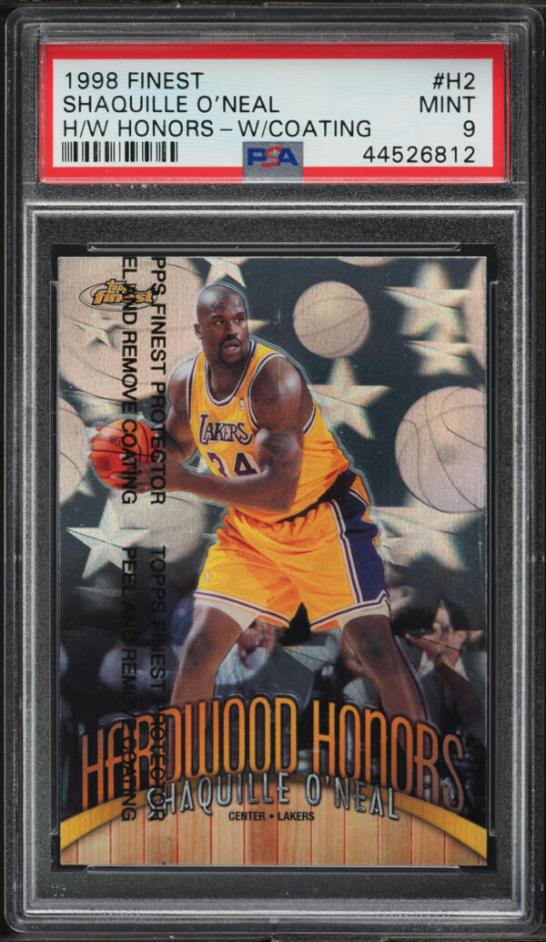 1998-99 Finest Hardwood Honors w/ Coating Shaquille O'Neal #H2 PSA 9 MINT