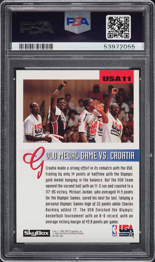 1992-93 SKYBOX OLYMPIC TEAM MICHAEL JORDAN #USA11 PSA 10 GEM MINT - Image 2