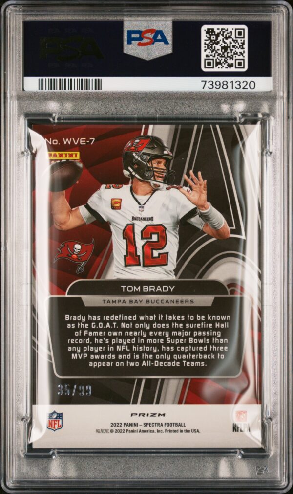 2022 Spectra Wavelength Tom Brady /99 #WVE7 PSA 10 Gem Mint - Image 2