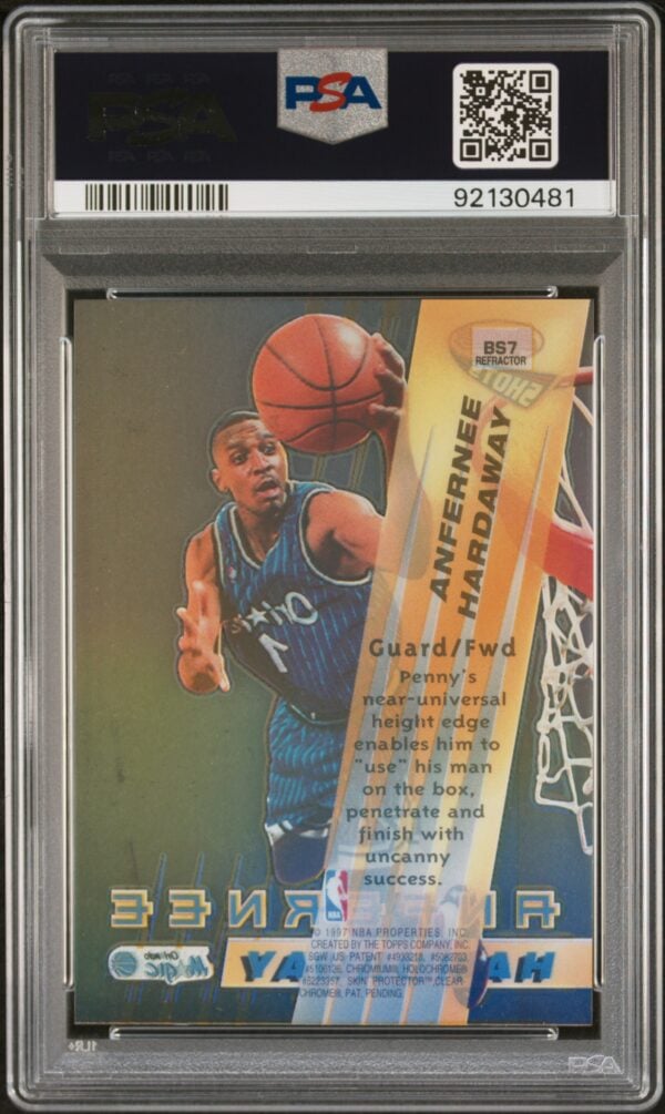 1996-97 Bowman's Best Shots Refractor Anfernee Hardaway #BS7 PSA 10 Gem Mint - Image 2