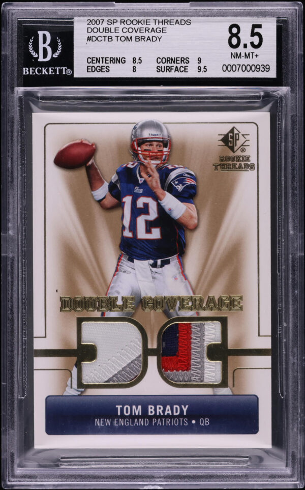 2007 SP Double Coverage Tom Brady PATCH #DCTB BGS 8.5