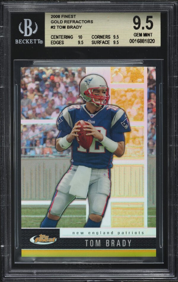 2008 Finest Gold Refractor Tom Brady /50 #2 BGS 9.5 GEM MINT