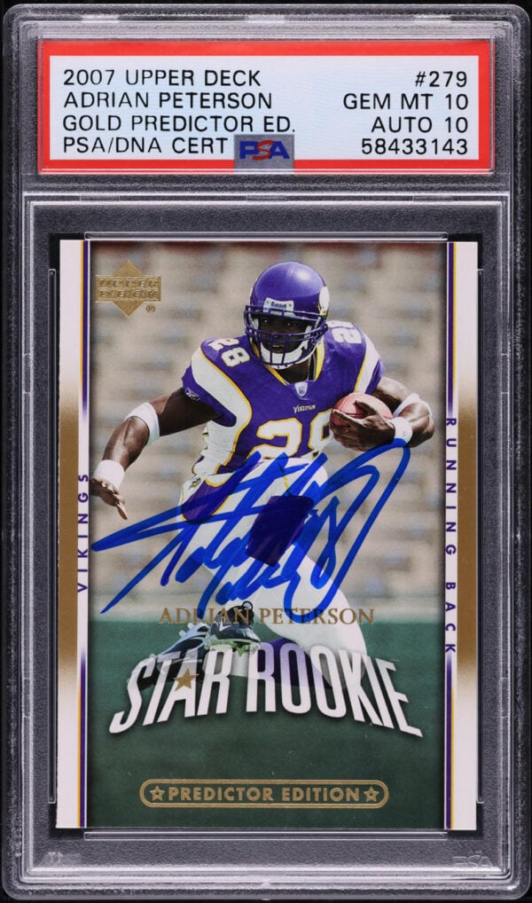 2007 Upper Deck Gold Predictor Adrian Peterson #279 PSA 10 Auto 10