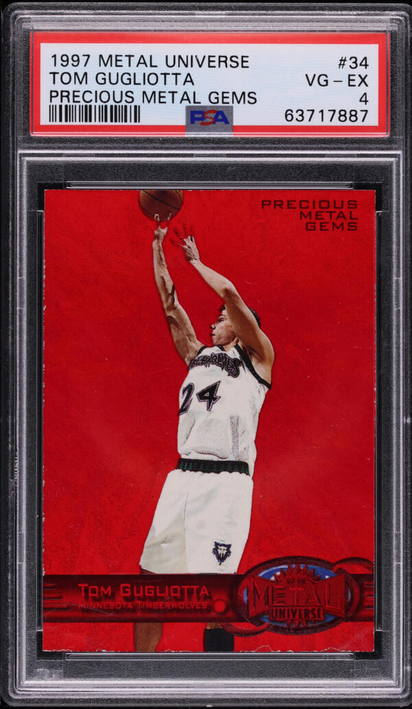 1997-98 Metal Universe Precious Metal Gems PMG Red Tom Gugliotta /100 #34 PSA 4
