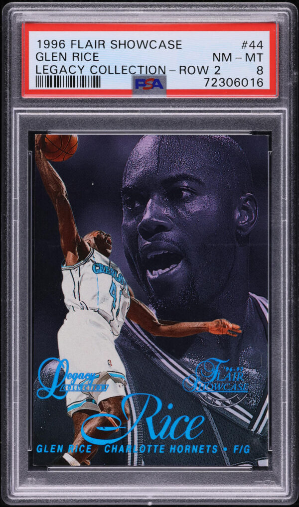 1996 Flair Showcase Legacy Collection Row 2 Glen Rice /150 #44 PSA 8 NM-MT