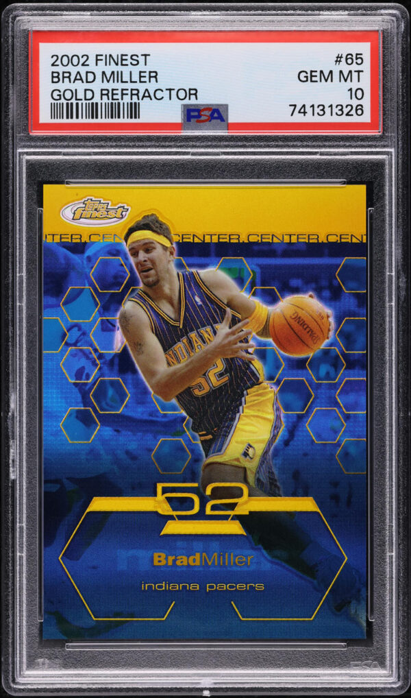 2002 Finest Gold Refractor Brad Miller /25 #65 PSA 10 GEM MINT
