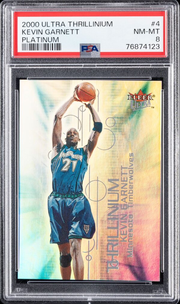 2000 Ultra Thrillinium Platinum Kevin Garnett #4 /100 PSA 8